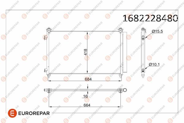 EUROREPAR 1682228480 İklimlendirme Sistemi Klima Radyatörü - MAZDA CX-9 (TB) uyumlu