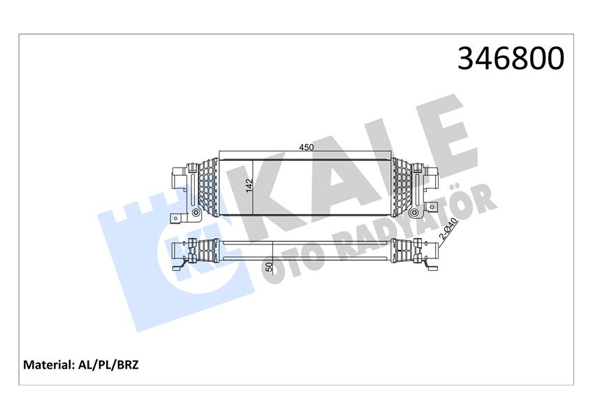 KALE OTO RADYATÖR 346800 Motor Turbo Radyatörü - FORD FIESTA V (JH_, JD_) uyumlu