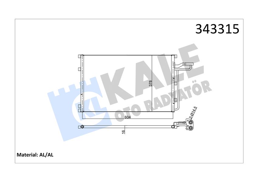 KALE OTO RADYATÖR 343315 İklimlendirme Sistemi Klima Radyatörü - VOLVO C30 (533) uyumlu