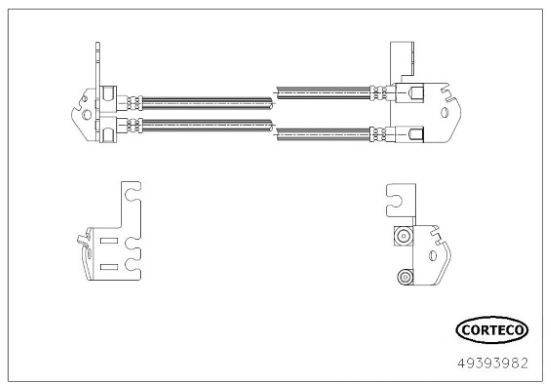 CORTECO 49393982 Fren Sistemleri Fren Hortumları - FORD TRANSIT Minibüs/Otobüs (FD_ _, FB_ _, FS_ _, FZ_ _, FC_ _) uyumlu