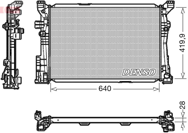 DENSO DRM17097 Soğutma Sistemi Su Soğutucu & Parçaları - MERCEDES-BENZ B-SERISI Sports Tourer (W246, W242) uyumlu