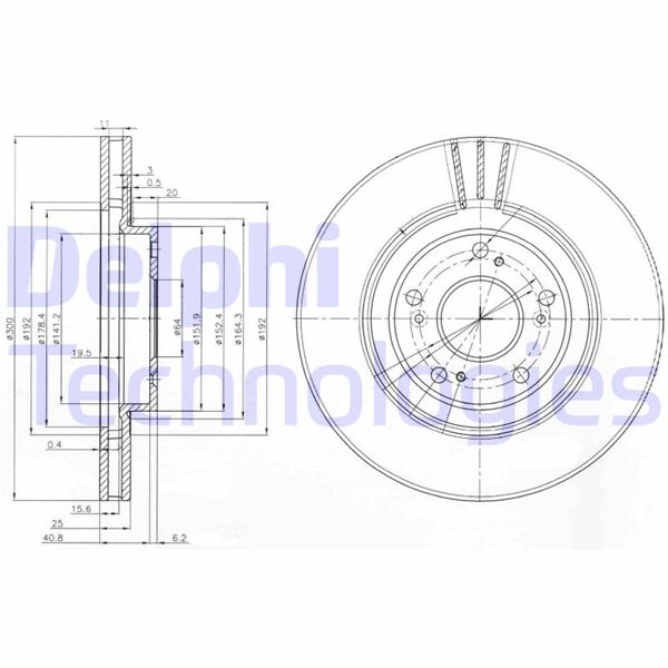 DELPHI BG3747 Fren Sistemleri Fren Diski - HONDA CIVIC VII Hatchback (EU, EP, EV) uyumlu