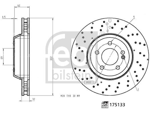 FEBI BILSTEIN 175133 Fren Sistemleri Fren Diski - MERCEDES-BENZ S-SERISI (W222, V222, X222) uyumlu