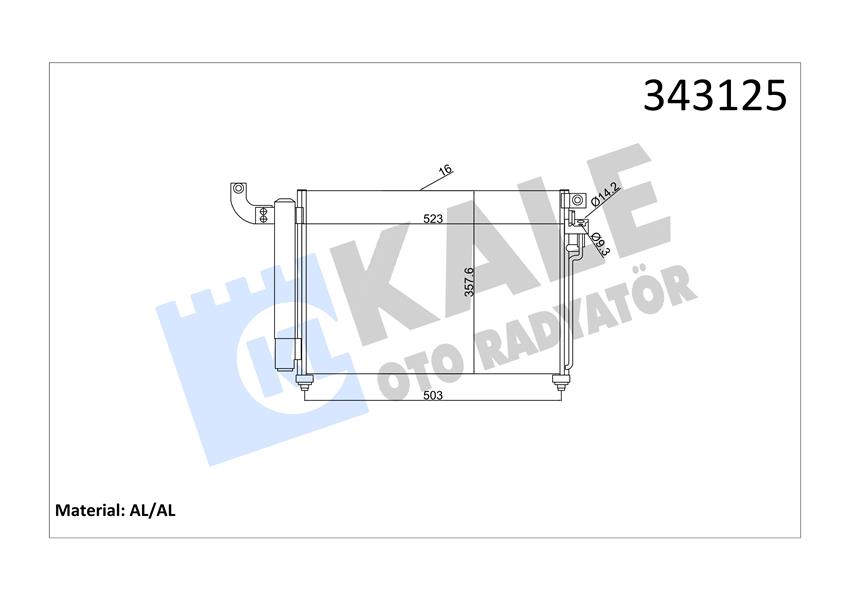 KALE OTO RADYATÖR 343125 İklimlendirme Sistemi Klima Radyatörü - KIA RIO II (JB) uyumlu