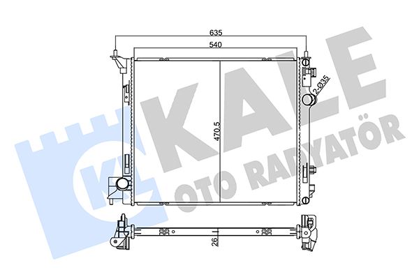 KALE OTO RADYATÖR 355545 Soğutma Sistemi Su Soğutucu & Parçaları - NISSAN QASHQAI II (J11, J11_) uyumlu