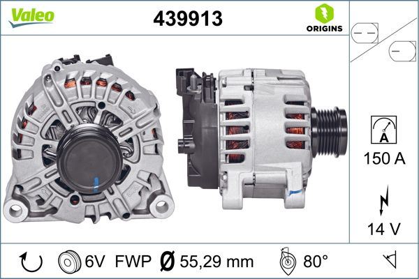 VALEO 439913 Elektrik Sistemi Alternatör - FORD MONDEO IV Turnier (BA7) uyumlu