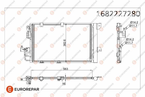 EUROREPAR 1682227280 İklimlendirme Sistemi Klima Radyatörü - OPEL ASTRA G Station wagon (T98) uyumlu