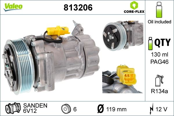 VALEO 813206 İklimlendirme Sistemi Kompresör Parçaları - MINI MINI (R56) uyumlu