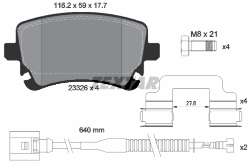 TEXTAR 2332603 Fren Sistemleri Fren Balatası - VW PHAETON (3D1, 3D2, 3D3, 3D4, 3D6, 3D7, 3D8, 3D9) uyumlu