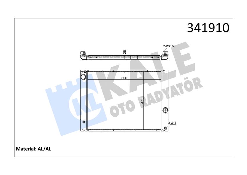 KALE OTO RADYATÖR 341910 Soğutma Sistemi Su Soğutucu & Parçaları - BMW 7 (E65, E66, E67) uyumlu