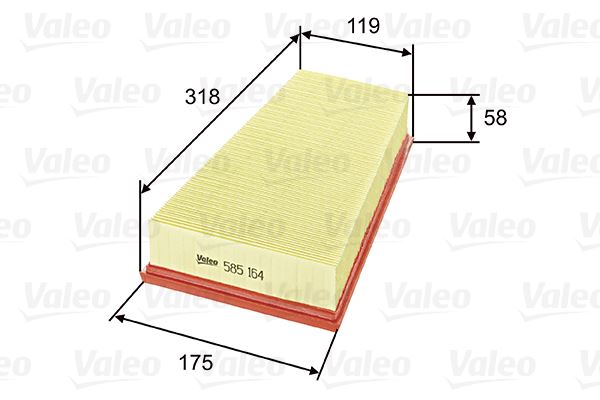 VALEO 585164 Motor Hava Filtresi - PEUGEOT 306 Cabrio (7D, N3, N5) uyumlu