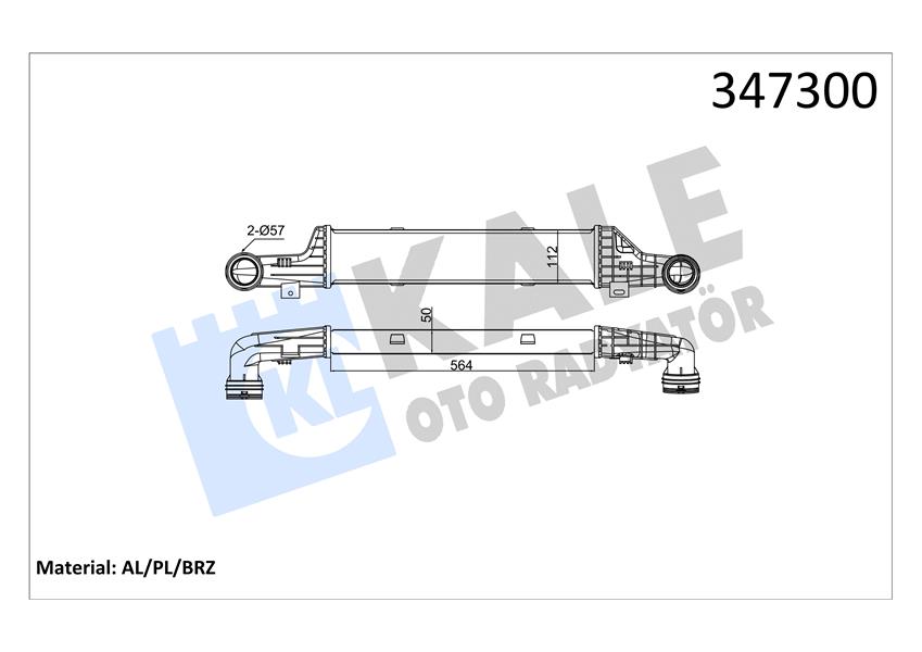 KALE OTO RADYATÖR 347300 Motor Turbo Radyatörü - MERCEDES-BENZ E-SERISI T-Model (S210) uyumlu