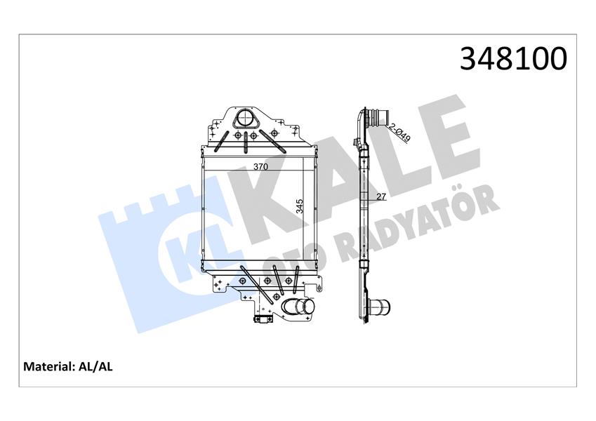 KALE OTO RADYATÖR 348100 Motor Turbo Radyatörü - RENAULT CLIO II (BB_, CB_) uyumlu