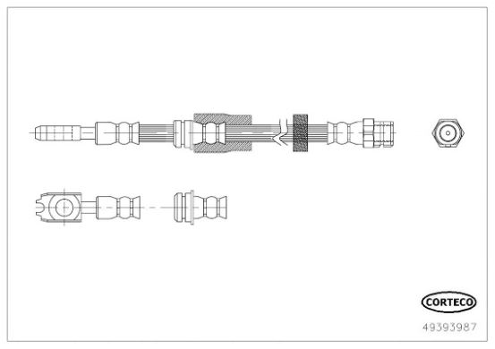 CORTECO 49393987 Fren Sistemleri Fren Hortumları - VW PASSAT B7 (362) uyumlu