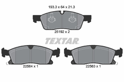TEXTAR 2519207 Fren Sistemleri Fren Balatası - JEEP GRAND CHEROKEE IV (WK, WK2) uyumlu