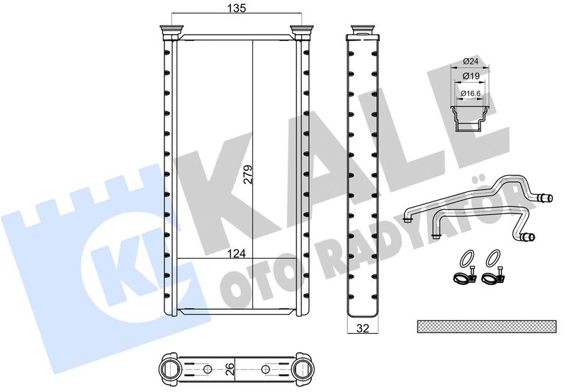 KALE OTO RADYATÖR 370750 İklimlendirme Sistemi İç Mekan Isı Değiştirici - LAND ROVER RANGE ROVER IV (L405) uyumlu