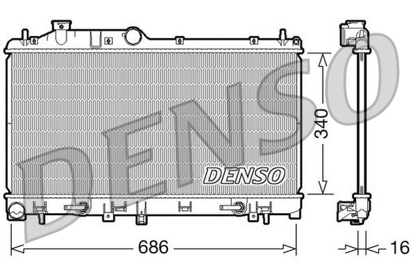 DENSO DRM36009 Soğutma Sistemi Su Soğutucu & Parçaları - SUBARU LEGACY IV Station wagon (BP) uyumlu