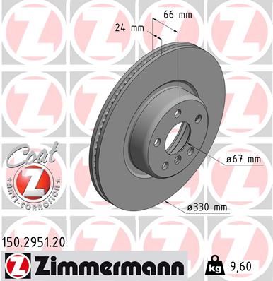 ZIMMERMANN 150.2951.20 Fren Sistemleri Fren Diski - BMW 5 (G30, F90) uyumlu