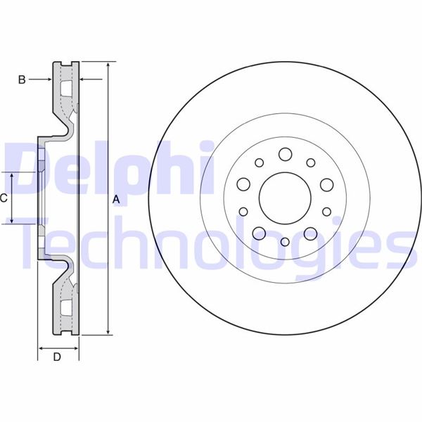 DELPHI BG4556 Fren Sistemleri Fren Diski - FIAT DOBLO Cargo (263_) uyumlu