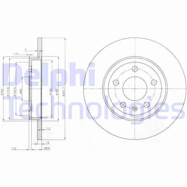 DELPHI BG3996 Fren Sistemleri Fren Diski - AUDI A4 B6 Cabrio (8H7) uyumlu