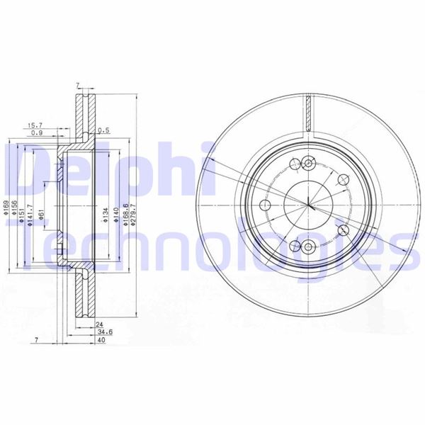 DELPHI BG3733 Fren Sistemleri Fren Diski - RENAULT LAGUNA II (BG0/1_) uyumlu