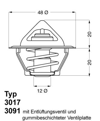 BorgWarner (Wahler) 3017.92D2 Motor Termostat - OPEL CORSA A TR (S83) uyumlu