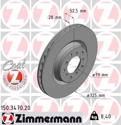 ZIMMERMANN 150.3470.20 Fren Sistemleri Fren Diski - BMW 3 Coupe (E46) uyumlu