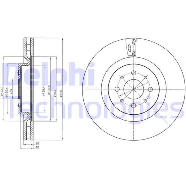 DELPHI BG4308 Fren Sistemleri Fren Diski - ALFA ROMEO MITO (955_) uyumlu