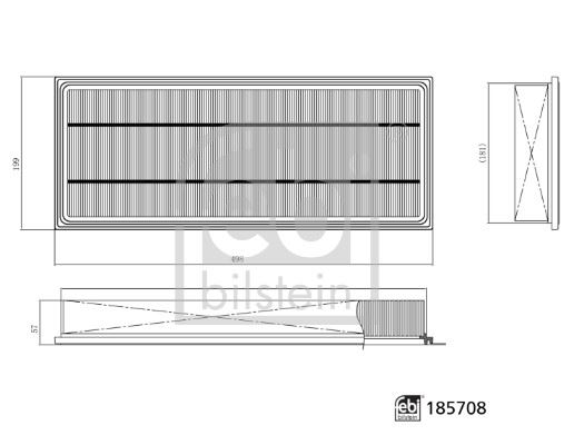 FEBI BILSTEIN 185708 İklimlendirme Sistemi Polen Filtresi - MASSEY FERGUSON MF 5600 uyumlu