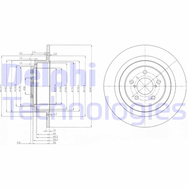 DELPHI BG4154 Fren Sistemleri Fren Diski - SUBARU LEGACY III Station wagon (BH) uyumlu