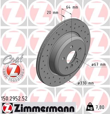 ZIMMERMANN 150.2952.52 Fren Sistemleri Fren Diski - BMW 7 (G11, G12) uyumlu