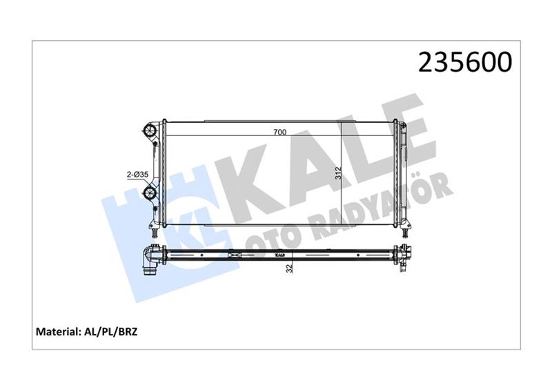 Su Radyatörü - KALE OTO RADYATÖR - 0137011AB