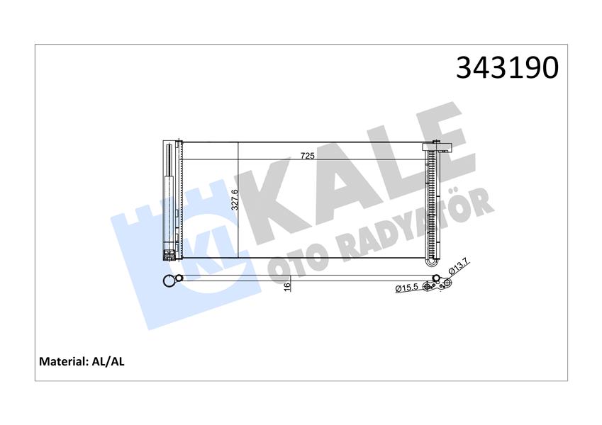 KALE OTO RADYATÖR 343190 Diğer Diğer Donanım & Parçalar - PORSCHE PANAMERA (970) uyumlu