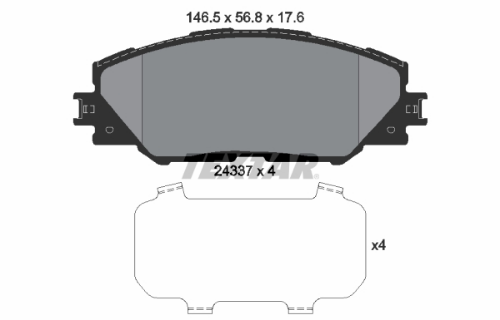 TEXTAR 2433701 Fren Sistemleri Fren Balatası - TOYOTA PRIUS PLUS (_W4_) uyumlu