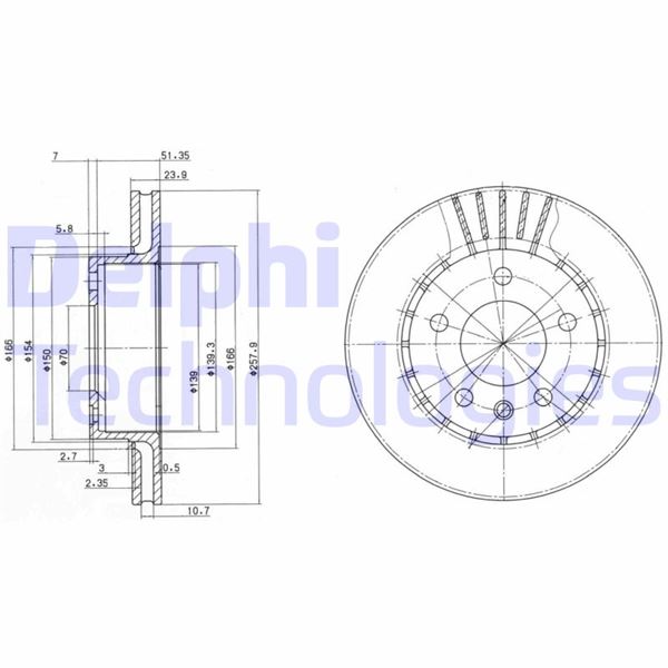 DELPHI BG2384 Fren Sistemleri Fren Diski - OPEL OMEGA A (V87) uyumlu