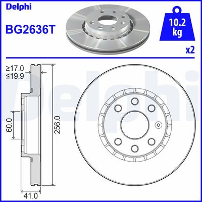 DELPHI BG2636T Fren Sistemleri Fren Diski - OPEL VECTRA A (J89) uyumlu