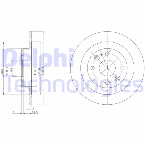 DELPHI BG2805 Fren Sistemleri Fren Diski - MAZDA 323 S IV (BG) uyumlu