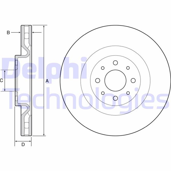 DELPHI BG4566C Fren Sistemleri Fren Diski - LANCIA DELTA III (844_) uyumlu