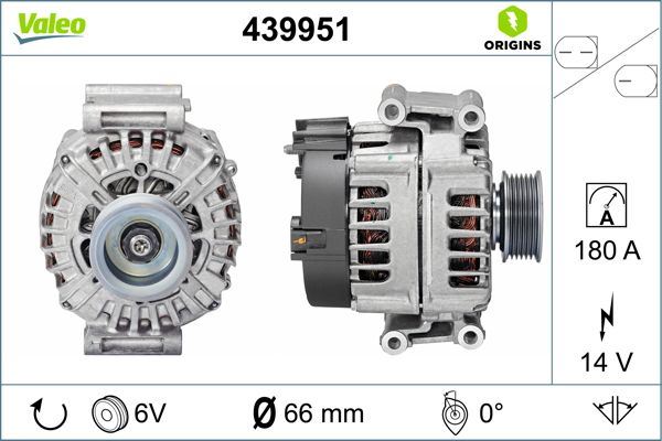 VALEO 439951 Elektrik Sistemi Alternatör - AUDI A7 Sportback (4GA, 4GF) uyumlu
