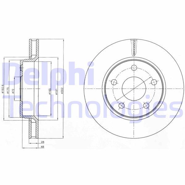 DELPHI BG4259 Fren Sistemleri Fren Diski - JEEP WRANGLER III (JK) uyumlu