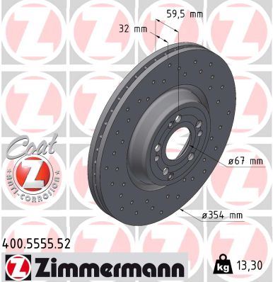ZIMMERMANN 400.5555.52 Fren Sistemleri Fren Diski - MERCEDES-BENZ GLE (V167) uyumlu
