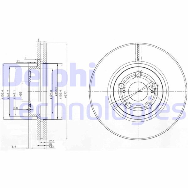 DELPHI BG3913 Fren Sistemleri Fren Diski - TOYOTA AVENSIS Sedan (_T25_) uyumlu
