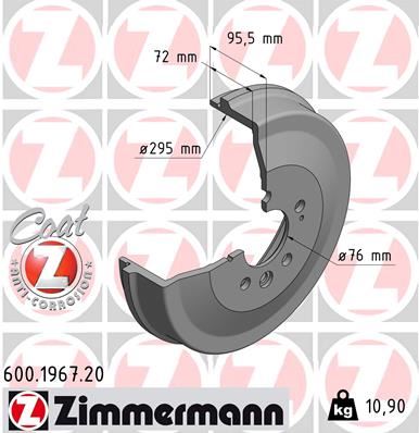 ZIMMERMANN 600.1967.20 Fren Sistemleri Fren Kampanası - VW AMAROK (2HA, 2HB, S1B, S6B, S7A, S7B, AGD) uyumlu