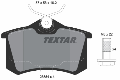 TEXTAR 2355406 Fren Sistemleri Fren Balatası - RENAULT MEGANE III Coupe (DZ0/1_) uyumlu