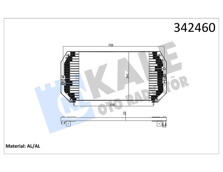 KALE OTO RADYATÖR 342460 İklimlendirme Sistemi Klima Radyatörü - TOYOTA CARINA E VI Sedan (_T19_) uyumlu