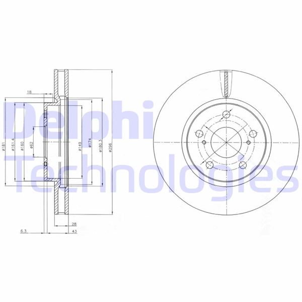 DELPHI BG4139C Fren Sistemleri Fren Diski - LEXUS IS II (_E2_) uyumlu