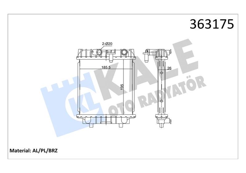 KALE OTO RADYATÖR 363175 Soğutma Sistemi Su Soğutucu & Parçaları - VW GOLF VII (5G1, BQ1, BE1, BE2) uyumlu