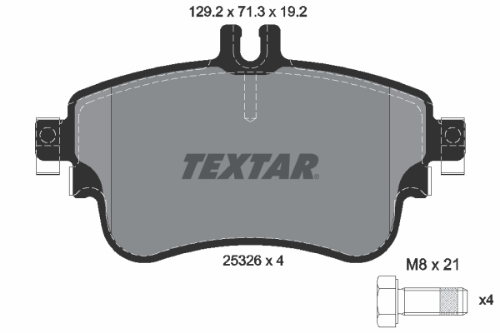 TEXTAR 2532601 Fren Sistemleri Fren Balatası - MERCEDES-BENZ B-SERISI Sports Tourer (W246, W242) uyumlu