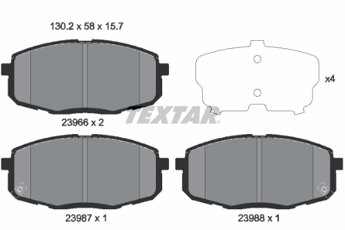 TEXTAR 2396601 Fren Sistemleri Fren Balatası - KIA CEE'D SW (ED) uyumlu