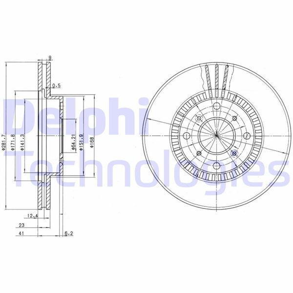 DELPHI BG2815 Fren Sistemleri Fren Diski - HONDA PRELUDE IV (BB_) uyumlu